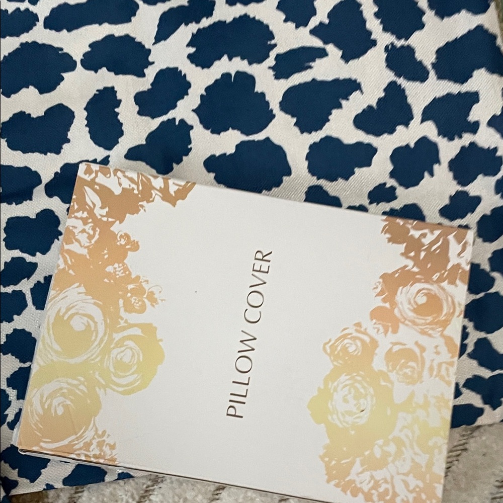 Blue and White Leopard Print Pillow Covers (4) - Picture 2 of 4